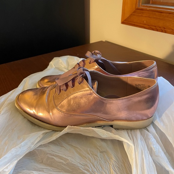 Blush Pink Metallic Christian Siriano for Payless Lace Up Oxfords US6 - Picture 6 of 11